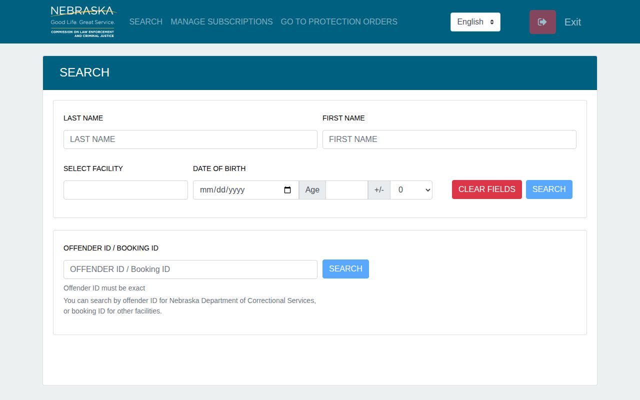 Kimball County custody record search through the official NEVCAP offender search
