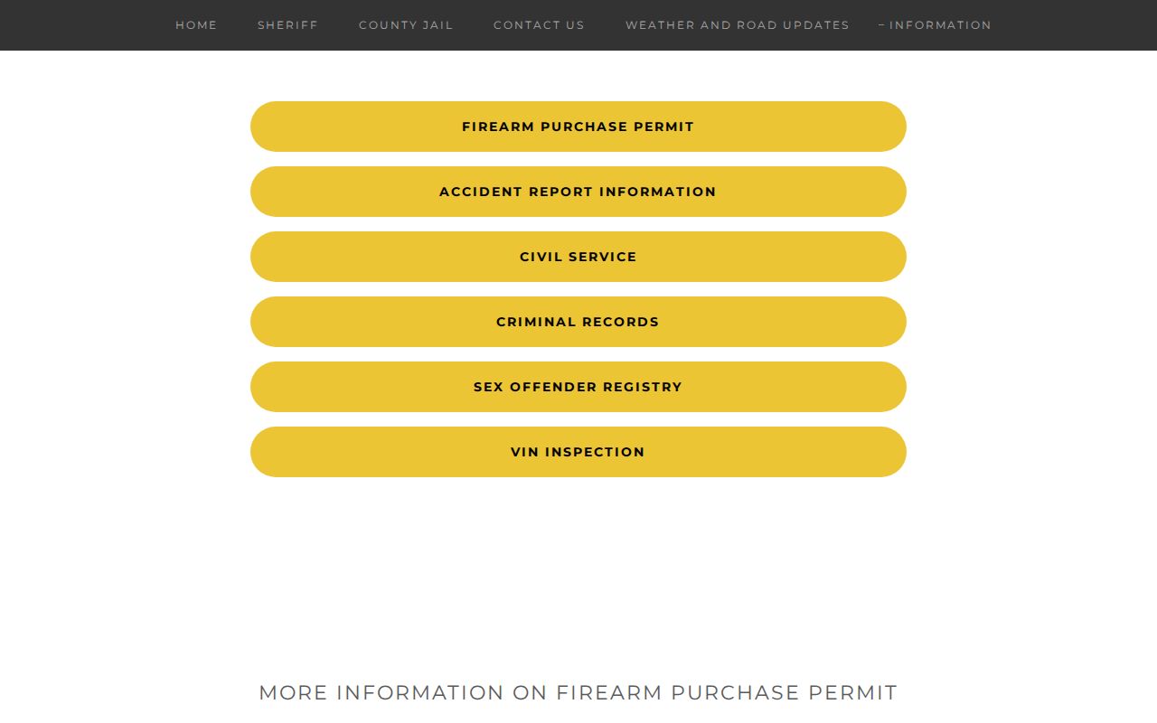 Kimball County Sheriff official information page for warrant service records